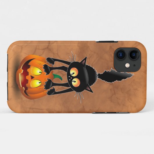 Cat Halloween Scared Cartoon op pompoen Case-Mate iPhone Case (Achterkant (horizontaal))