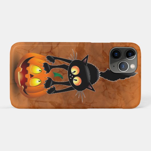 Cat Halloween Scared Cartoon op pompoen Case-Mate iPhone Case (Achterkant (horizontaal))