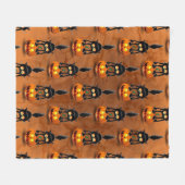 Cat Halloween Scared Cartoon op pompoen Fleece Deken (Voorkant (Horizontaal))