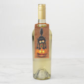 Cat Halloween Scared Cartoon op pompoen Flessenhanger (Op fles)