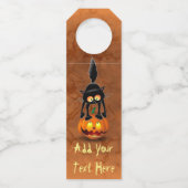 Cat Halloween Scared Cartoon op pompoen Flessenhanger (Achterkant)