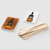 Cat Halloween Scared Cartoon op pompoen Handwaaier (Niet-gemonteerd)