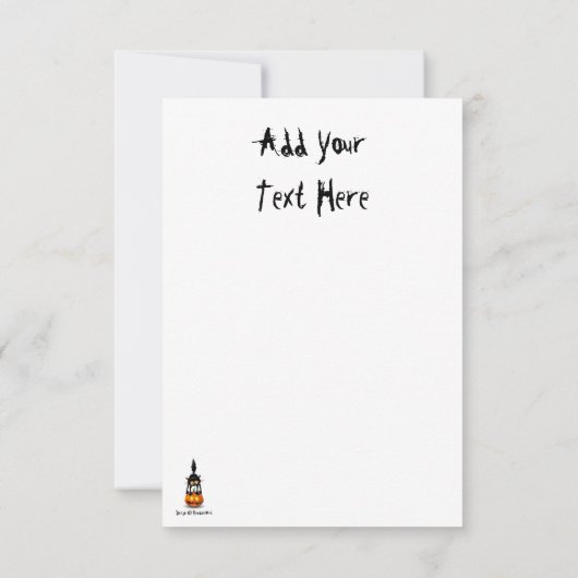 Cat Halloween Scared Cartoon op pompoen Kaart (Achterkant)