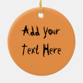 Cat Halloween Scared Cartoon op pompoen Keramisch Ornament (Achterkant)