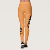 Cat Halloween Scared Cartoon op pompoen Leggings (Achterkant)