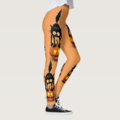 Cat Halloween Scared Cartoon op pompoen Leggings (Rechts)