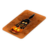 Cat Halloween Scared Cartoon op pompoen Magneet (Linkerzijde)