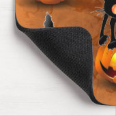 Cat Halloween Scared Cartoon op pompoen Muismat (Hoek)