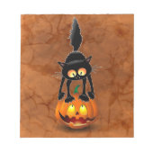 Cat Halloween Scared Cartoon op pompoen Notitieblok (Voorkant)
