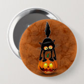 Cat Halloween Scared Cartoon op pompoen Ronde Button 4,0 Cm (Voorkant /achterkant)