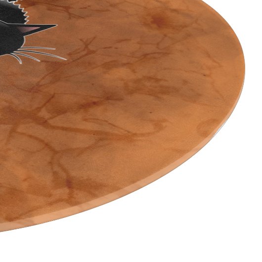 Cat Halloween Scared Cartoon op pompoen Snijplank (Hoek)