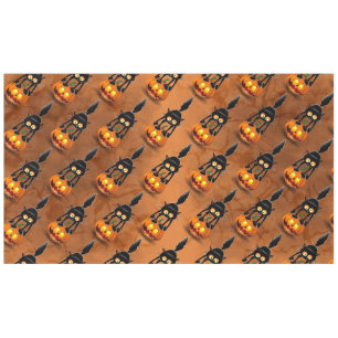 Cat Halloween Scared Cartoon op pompoen Tafelkleed