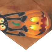 Cat Halloween Scared Cartoon op pompoen Tafelkleed (Gekanteld)
