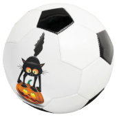 Cat Halloween Scared Cartoon op pompoen Voetbal (Drie kwart)