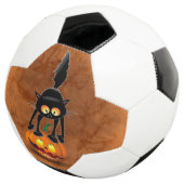 Cat Halloween Scared Cartoon op pompoen Voetbal (Drie kwart)