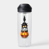 Cat Halloween Scared Cartoon op pompoen Waterfles (Achterkant)