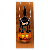 Cat Halloween Scared Cartoon op pompoen Wijn Cadeautas (Achterkant)