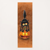 Cat Halloween Scared Cartoon op pompoen Yogamat (Voorkant)