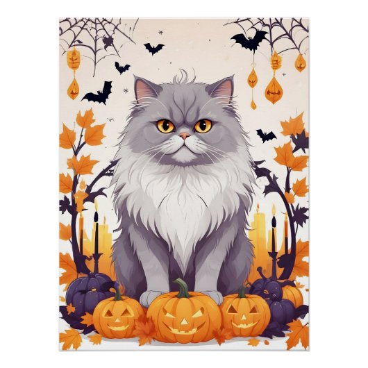 Cat Halloween Schattigee Schattige Funny Animal Ca Perfect Poster (Voorkant)
