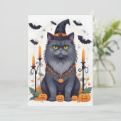 Cat Halloween Schattigee Schattige Funny Animal Ca Save The Date (Staand voorkant)