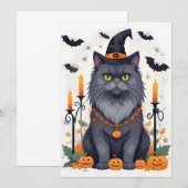 Cat Halloween Schattigee Schattige Funny Animal Ca Save The Date (Voorkant / Achterkant)