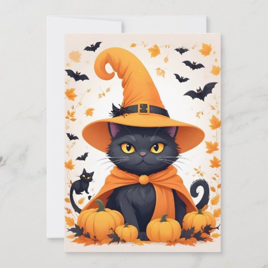 Cat Halloween Schattigee Schattige Funny Animal Ca Save The Date (Voorkant)
