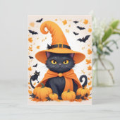 Cat Halloween Schattigee Schattige Funny Animal Ca Save The Date (Staand voorkant)