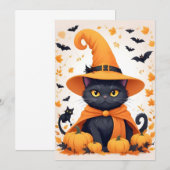 Cat Halloween Schattigee Schattige Funny Animal Ca Save The Date (Voorkant / Achterkant)