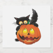 CAT HALLOWEEN SPARKLING WIJNETIKET (Enkel label)