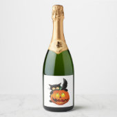 CAT HALLOWEEN SPARKLING WIJNETIKET (Voorkant)