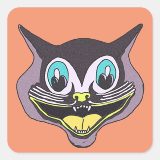 Cat Halloween Square Stickers, glanzend Vierkante Sticker (Voorkant)