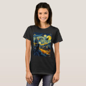 Cat Halloween Van Gogh Starry Night Pumpkin Men Wo T-shirt (Voorkant volledig)