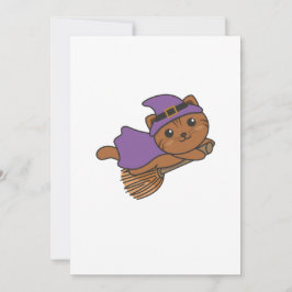 Cat Halloween Witch Kinder Witch Costume Feestdagenkaart