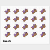 Cat Halloween Witch Kinder Witch Costume Square St Vierkante Sticker (Vel)