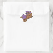 Cat Halloween Witch Kinder Witch Costume Square St Vierkante Sticker (Tas)