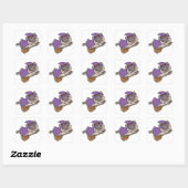 Cat Halloween Witch Kinder Witch Costume Square St Vierkante Sticker (Vel)