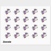 Cat Halloween Witch Kinder Witch Costume Square St Vierkante Sticker (Vel)