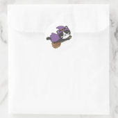 Cat Halloween Witch Kinderen Witch Costume Classic Ronde Sticker (Tas)
