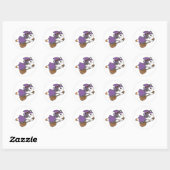Cat Halloween Witch Kinderen Witch Costume Classic Ronde Sticker (Vel)