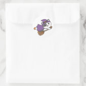 Cat Halloween Witch Kinderen Witch Costume Classic Ronde Sticker (Tas)