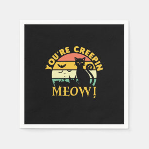 Cat Halloween You Are Creepin Meow Servet