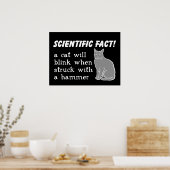 Cat Hammer Funny Print Poster Humor (Keuken)
