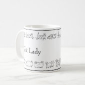 Cat Hand Sketting Cat Lady Modern Simple Koffiemok (Voorkant links)