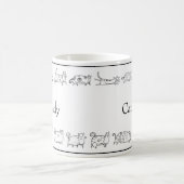 Cat Hand Sketting Cat Lady Modern Simple Koffiemok (Center)