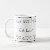 Cat Hand Sketting Cat Lady Modern Simple Koffiemok (Links)
