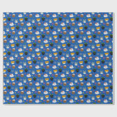 Cat Hannukah Patterned Cadeaupapier (Vlak)