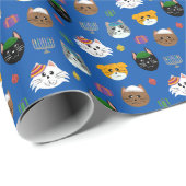 Cat Hannukah Patterned Cadeaupapier (Rol Hoek)
