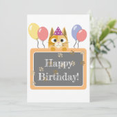 Cat Happy Birthday Kaart (Staand voorkant)