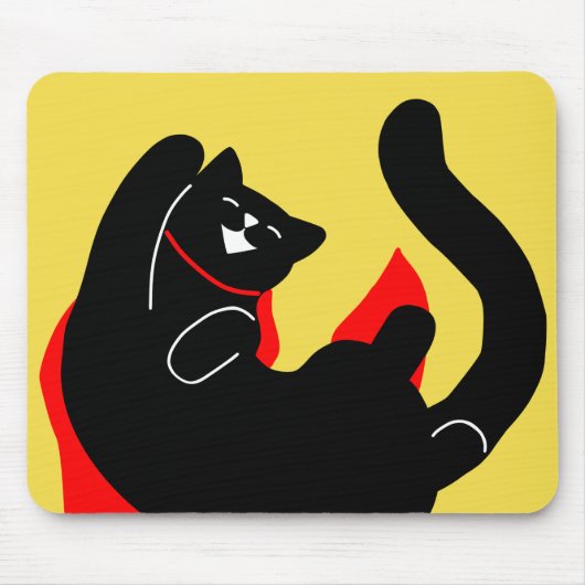 Cat Happy Cape Mousepad Simple Cute Kat Muismat (Voorkant)