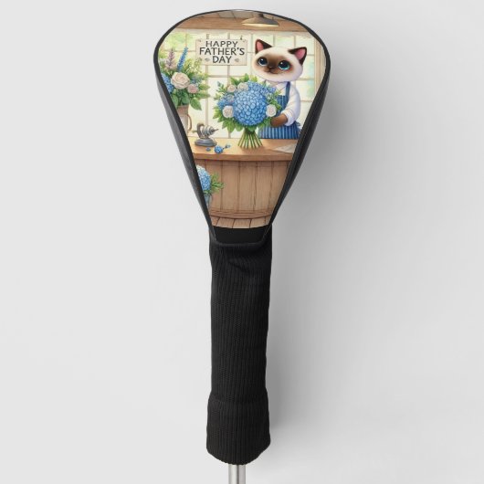 Cat Happy Father's Day voor Cat Dad Kattenliefhebb Golfheadcover (Voorkant)